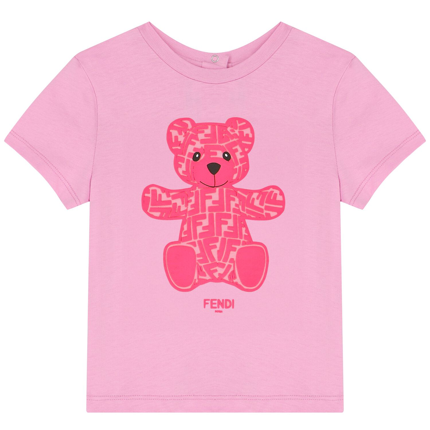 Younger Girls Pink Teddy Logo T-Shirt, 1, hi-res image number null