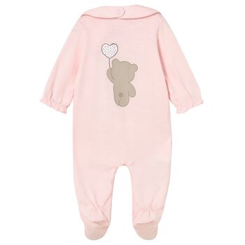 طقم ملابس نوم للبنات الصغيرات بتصميم دب وردي