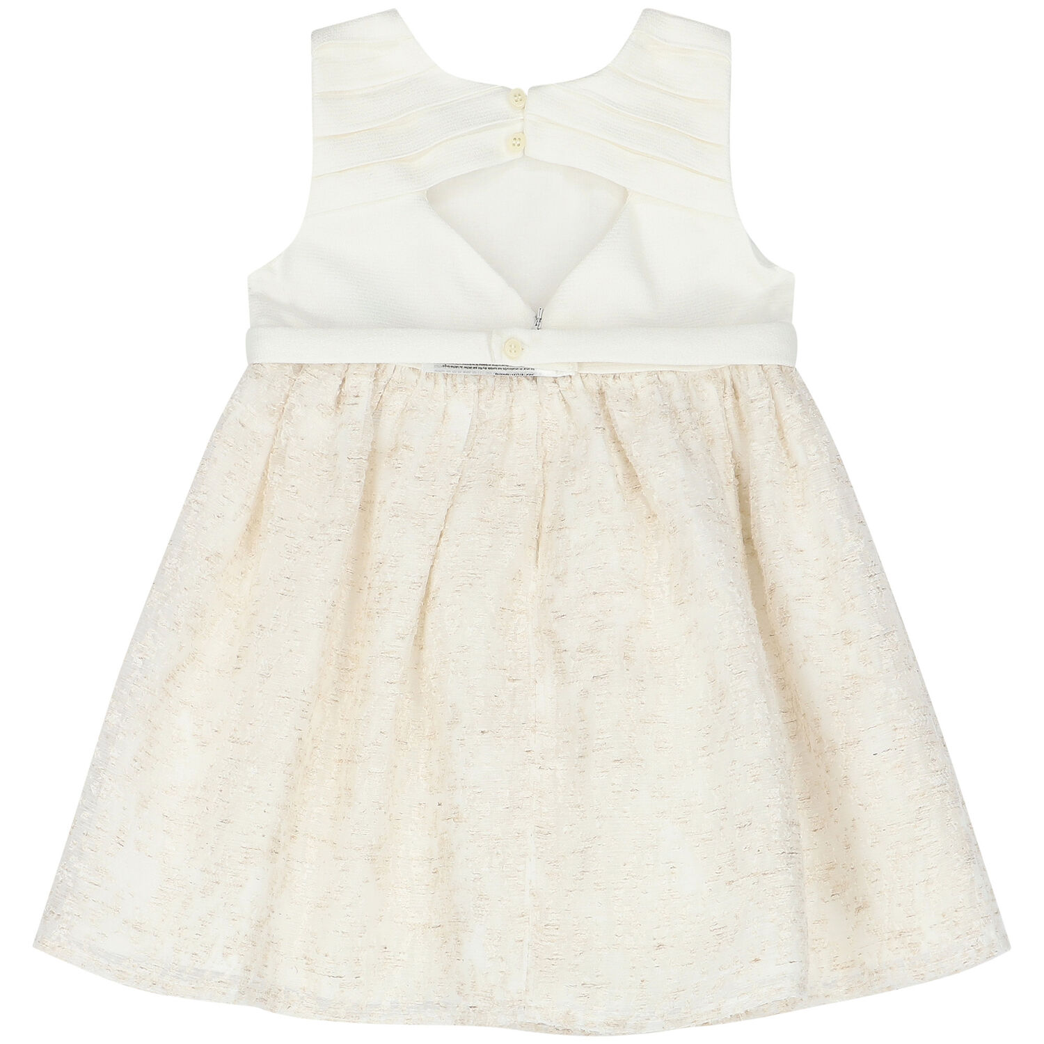 Younger Girls Ivory Organza Dress, 1, hi-res image number null