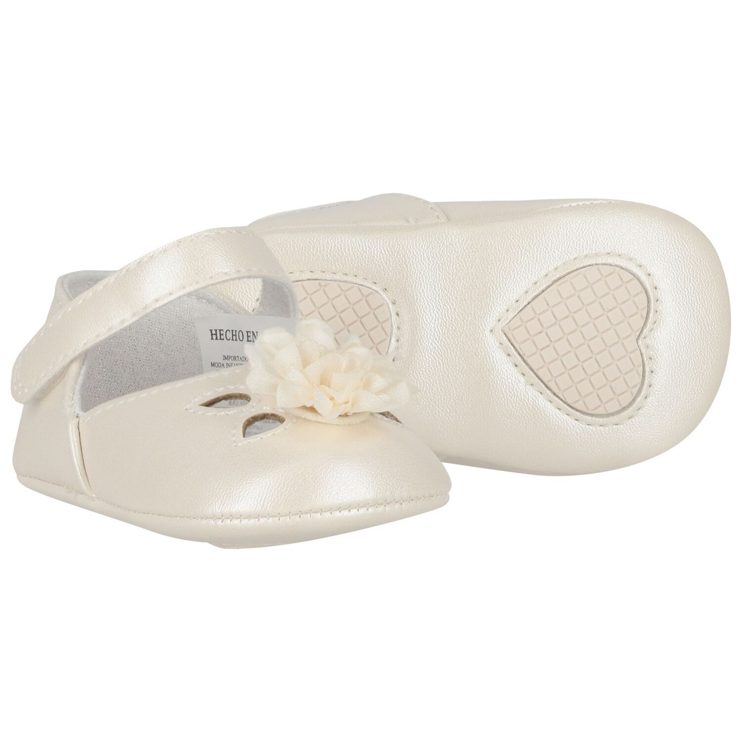 Baby Girls Ivory Flower Pre Walker Shoes, 2, hi-res
