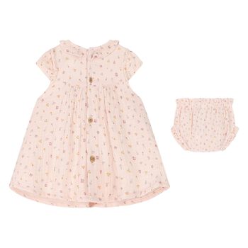 Baby Girls Pink Floral Dress Set