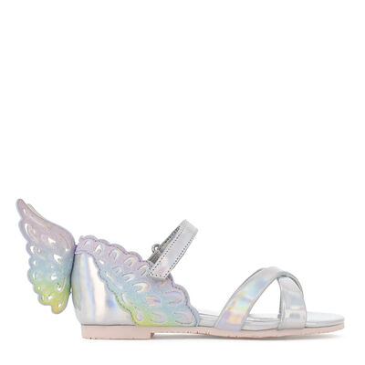 Younger Girls Silver Butterfly Sandals