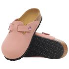 Girls Pink Logo Leather Clog , 1, hi-res