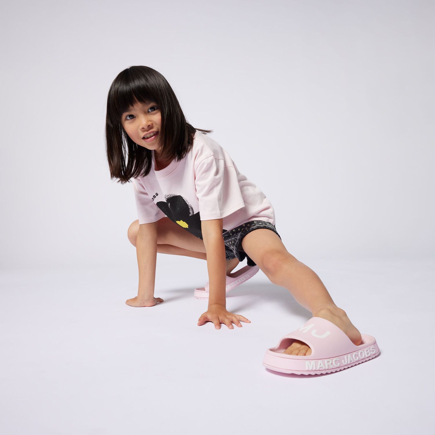 Girls Pink & White Logo Sliders, 1, hi-res image number null