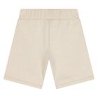 Younger Boys Beige Logo Shorts, 1, hi-res