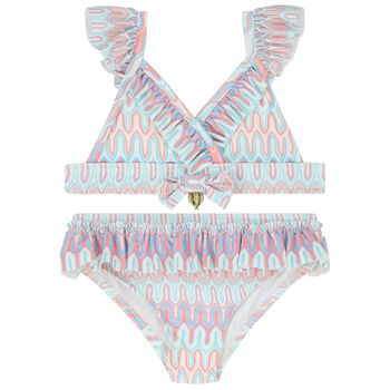 Girls Multi-Coloured Ruffled Bikini