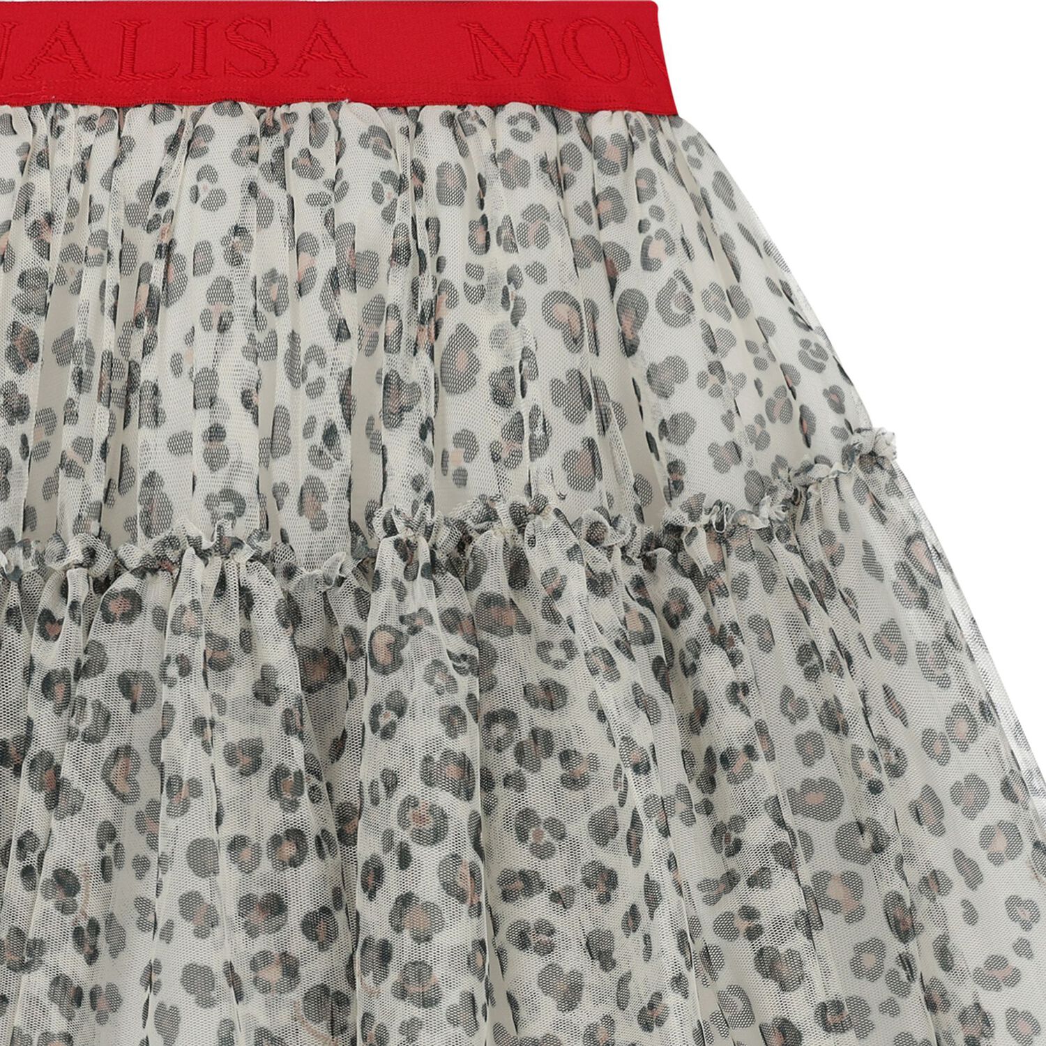 تنورة تول عاجية بنقشة جلد الفهد للبنات, 1, hi-res image number null