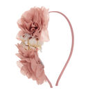 Girls Pink & White Floral Headband, 2, hi-res