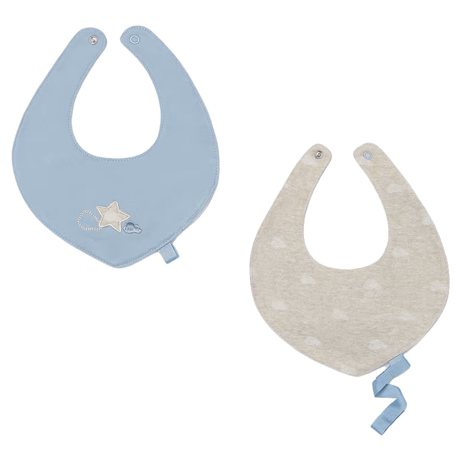 Baby Boys Blue & Beige Waterproof Bib Set ( 2-Pack ), 2, hi-res