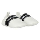 White Logo Baby Pre Walker Shoes, 1, hi-res