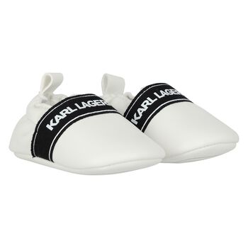 White Logo Baby Pre Walker Shoes