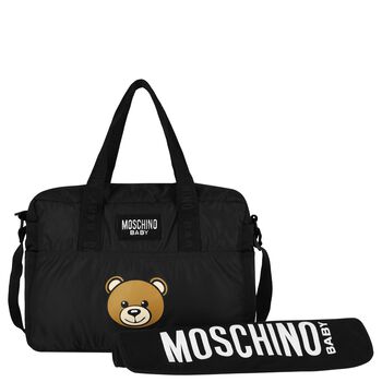 Black Teddy Bear Logo Baby Changing Bag