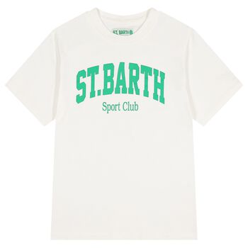 تيشيرت للأولاد بالشعار باللون العاجي