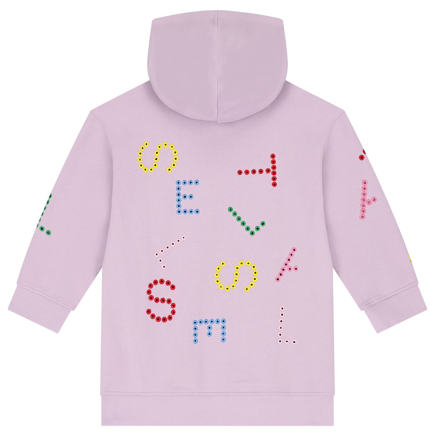 فستان بنات هودي  بالشعار باللون بنفسجي , 1, hi-res