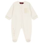 Ivory & Gold Logo Babygrow, 1, hi-res
