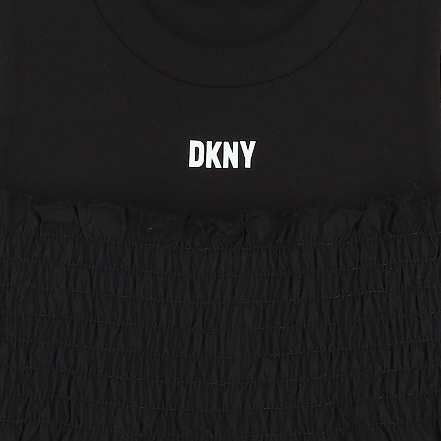 فستان بنات بالشعار باللون الأسود, 1, hi-res