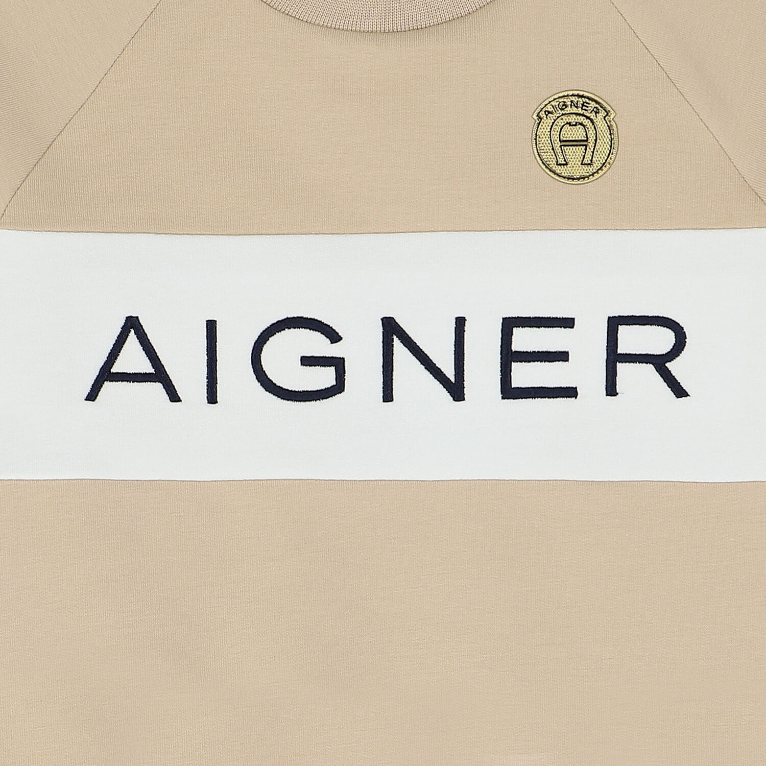 سويت شيرت أولاد بالشعار باللون البيج, 1, hi-res