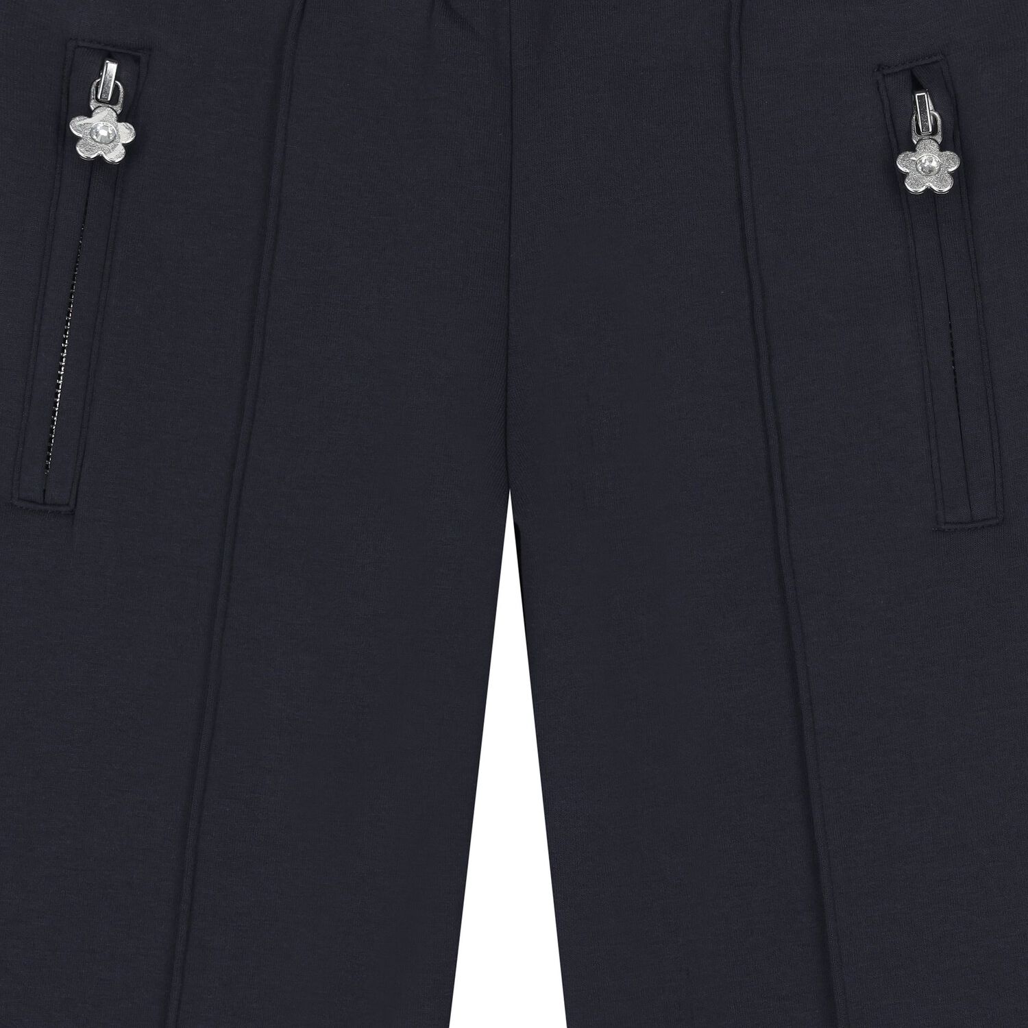 Girls Navy Blue Logo Trousers, 1, hi-res