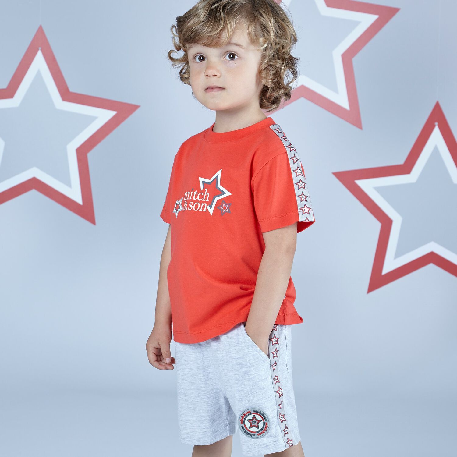 Boys Grey Logo Shorts, 1, hi-res image number null