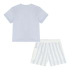 Baby Boys Blue & White Logo Shorts Set, 2, hi-res