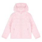 Girls Pink Logo Padded Puffer Jacket, 1, hi-res