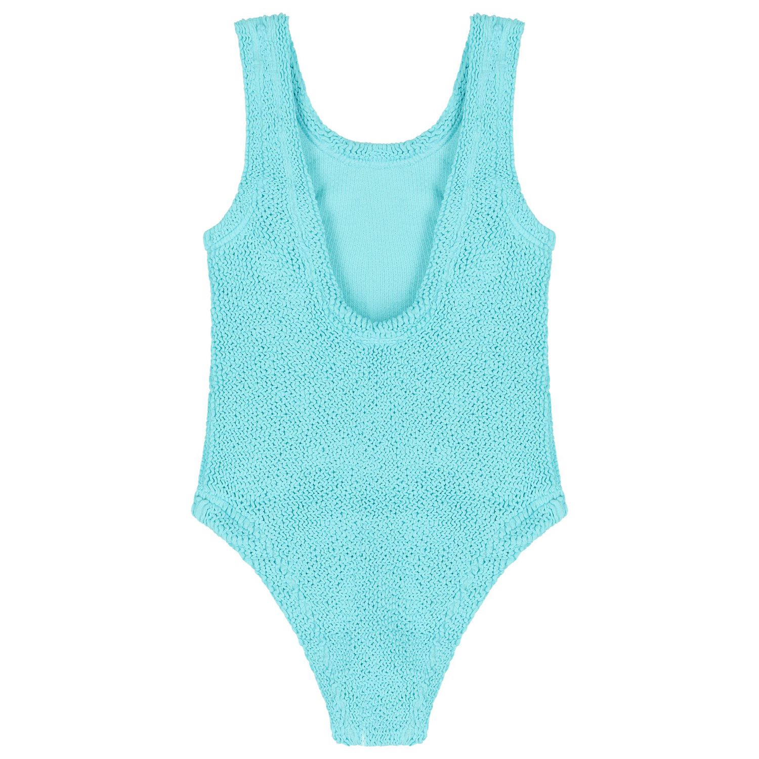 Girls Aqua Crinkle Swimsuit  , 1, hi-res