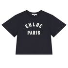 Girls Navy Blue Logo T-Shirt, 2, hi-res