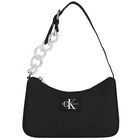 Girls Black Logo Shoulder Bag, 1, hi-res