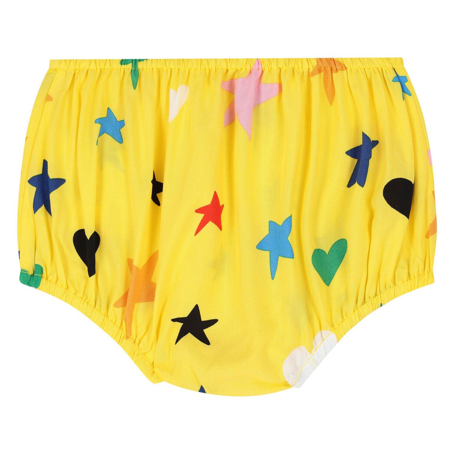 Younger Girls Yellow Cotton Star Print Dress Set, 1, hi-res