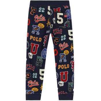 Boys Navy Logo Joggers