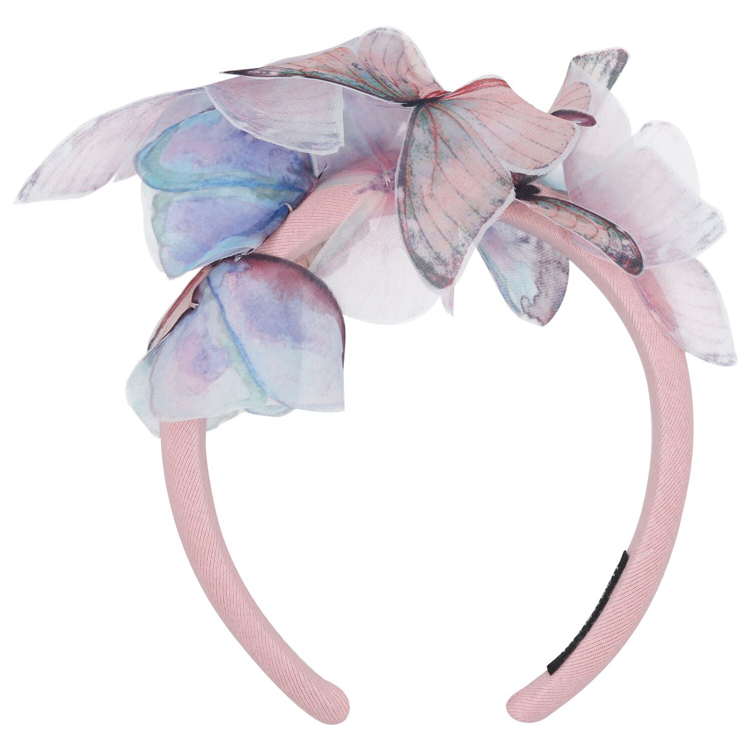 Girls Pink Butterfly Headband, 1, hi-res