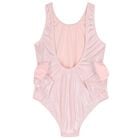 Girls Pink Iridescent Shimmer Swimsuit, 1, hi-res