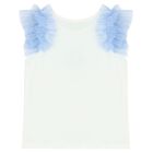 طقم تنورة بطبعة الزهور باللون الأبيض و الأزرق, 1, hi-res