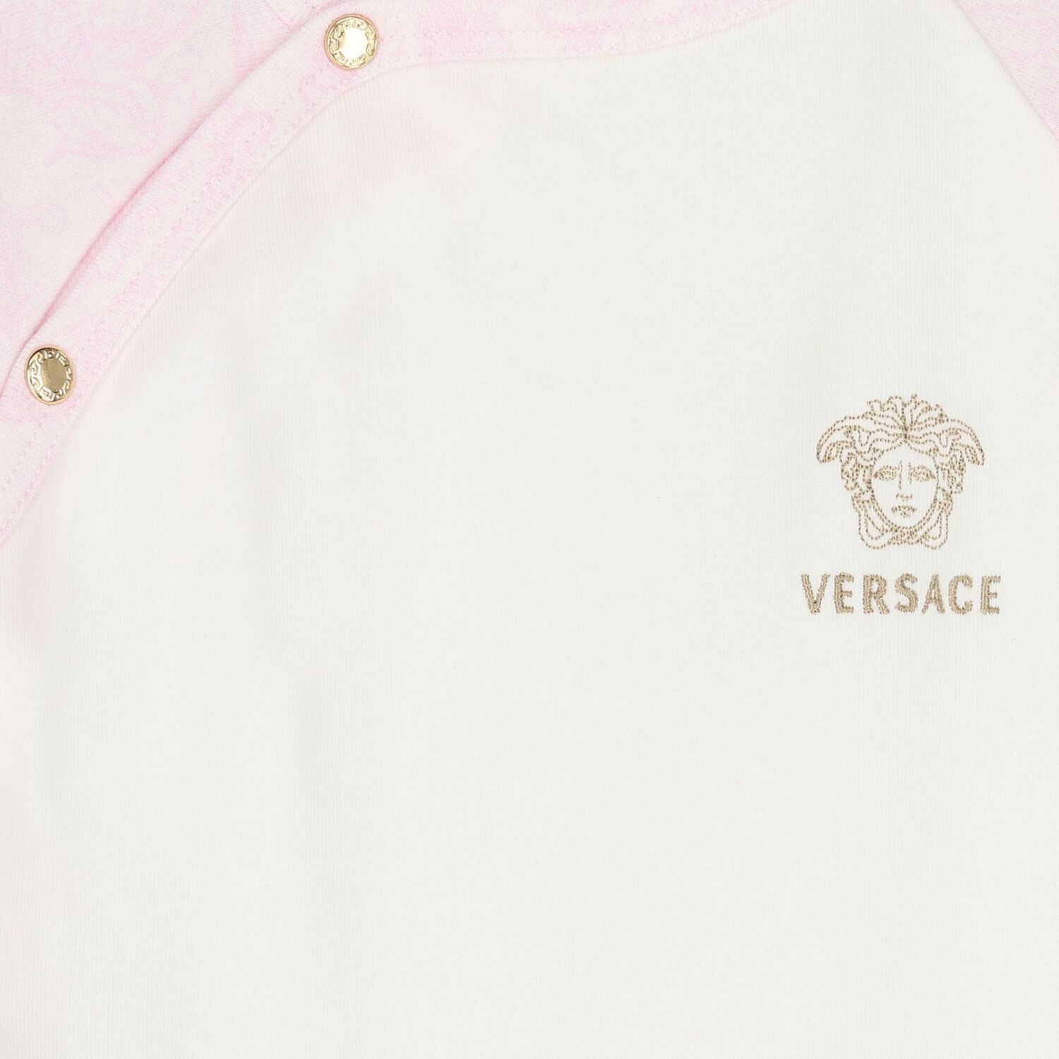 Baby Girls White & Pink Barocco Babygrow, 2, hi-res