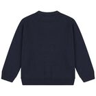 Boys Navy Blue Knitted Jumper, 1, hi-res