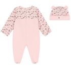 Baby Girls Pink Teddy Bear Logo Babygrow Set, 1, hi-res
