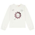 Girls Ivory Embellished Sequin Long Sleeve Top, 1, hi-res