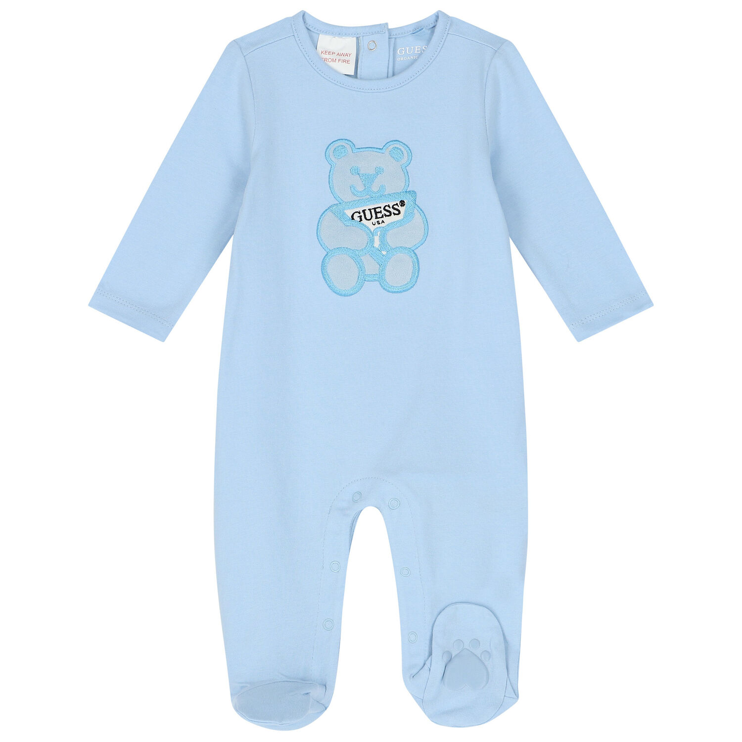 Baby Boys Blue Teddy Bear Babygrow, 2, hi-res