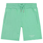Boys Green Logo Shorts, 4, hi-res