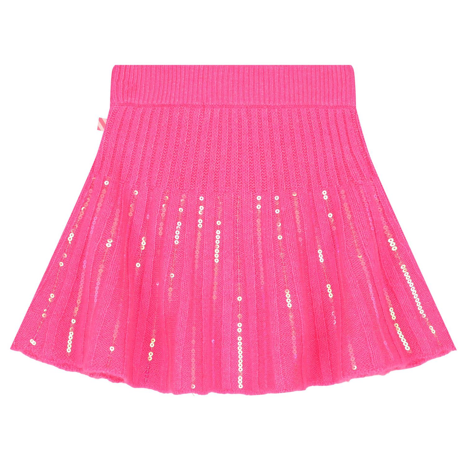 Girls Pink Embellished Knitted Skirt, 1, hi-res