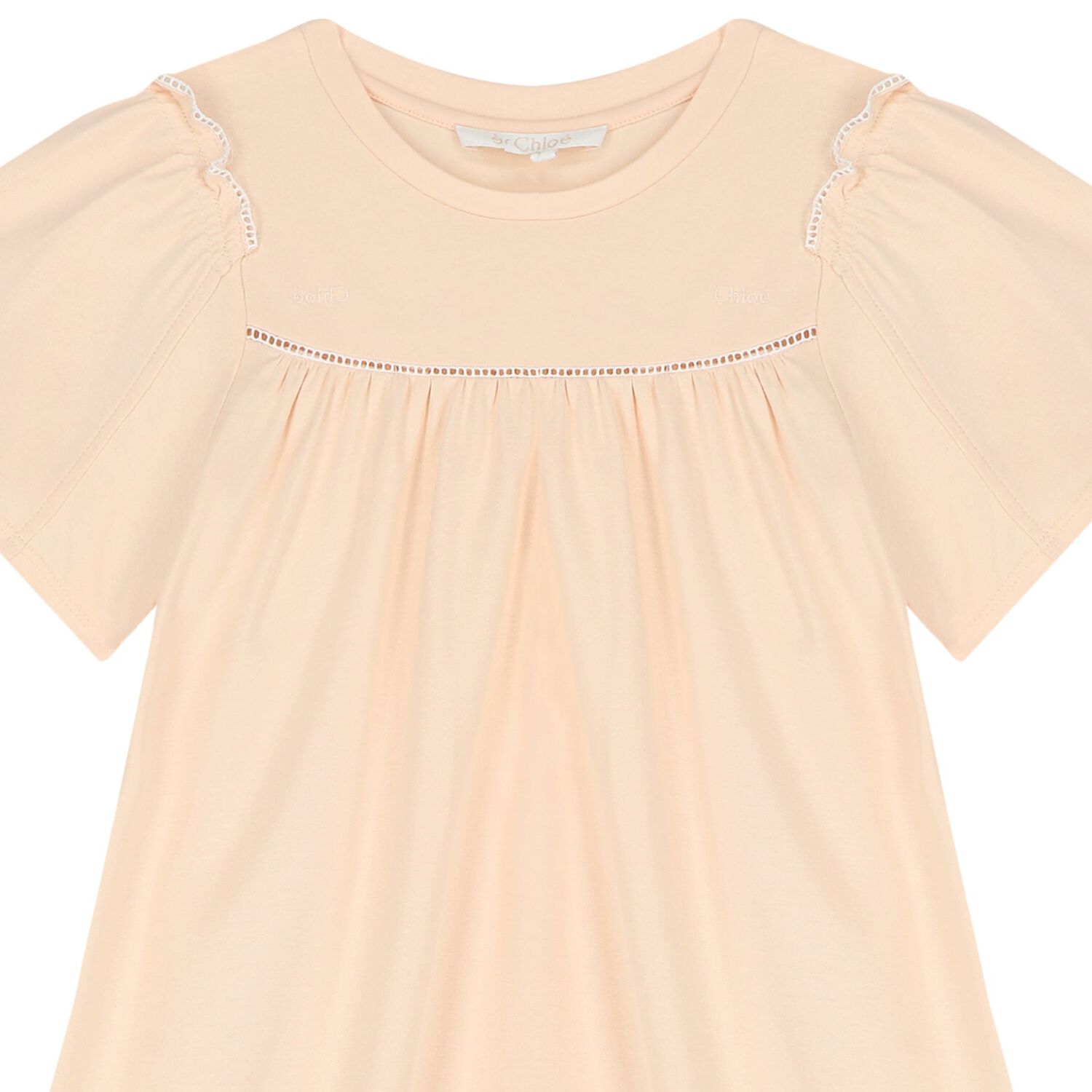 فستان بنات بالشعار باللون الوردي, 2, hi-res