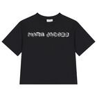 Boys Black Logo T-Shirt, 1, hi-res