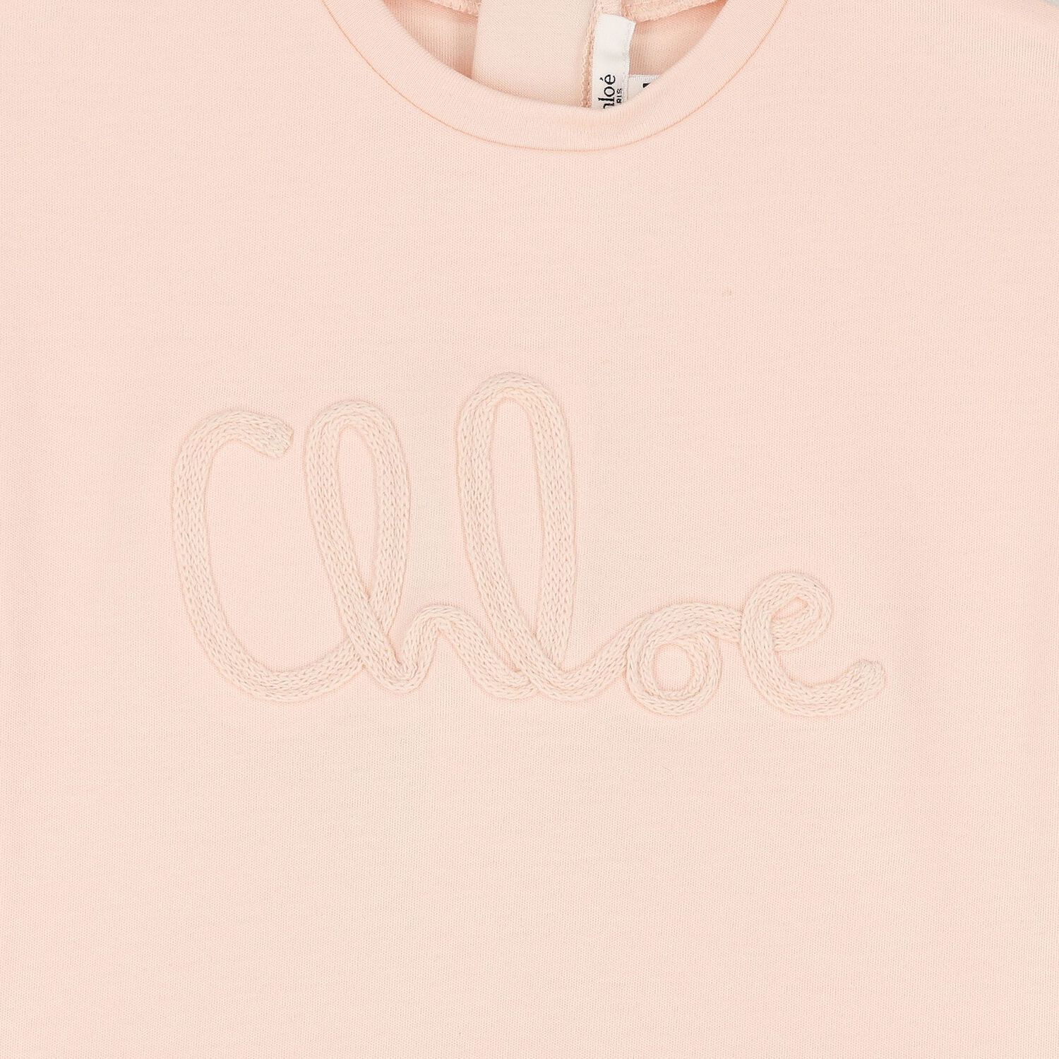 Younger Girls Pink Logo Dress, 1, hi-res