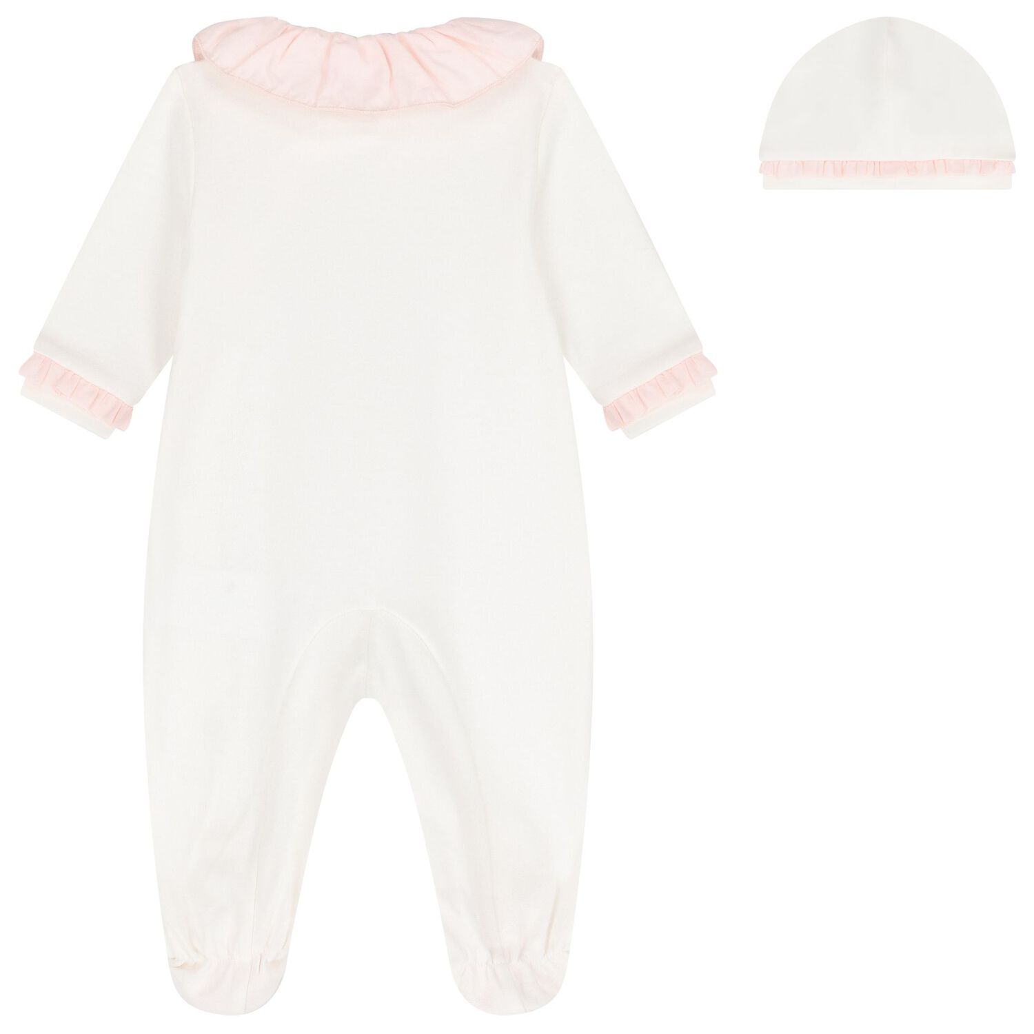 Baby Girls Ivory & Pink Babygrow Set, 1, hi-res image number null