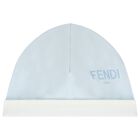 طقم هدايا ملابس أطفال بالشعار باللون العاجي والازرق للأولاد, 3, hi-res