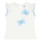 طقم تنوره بنات من التول باللون الابيض والازرق , 2, hi-res