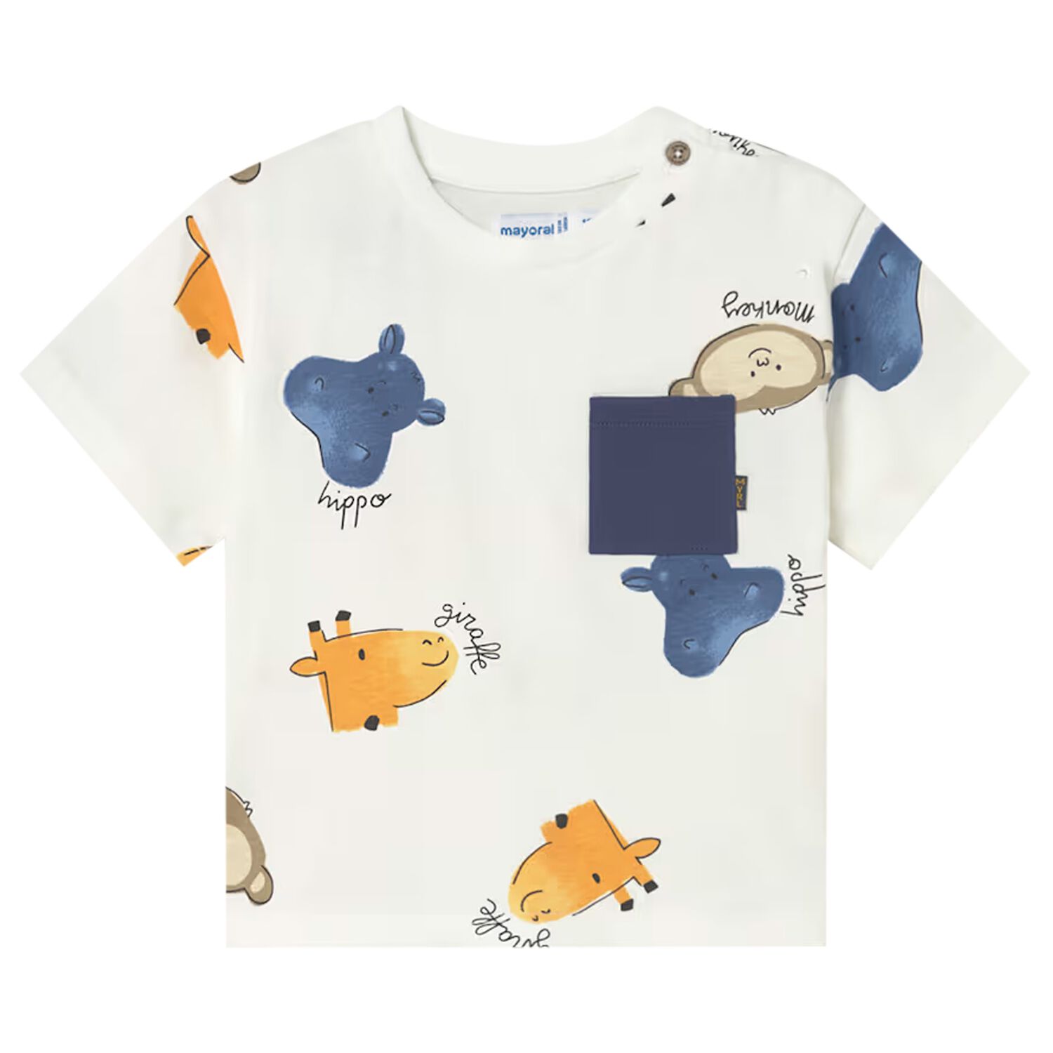 Younger Boys Ivory Animals T-Shirt, 2, hi-res
