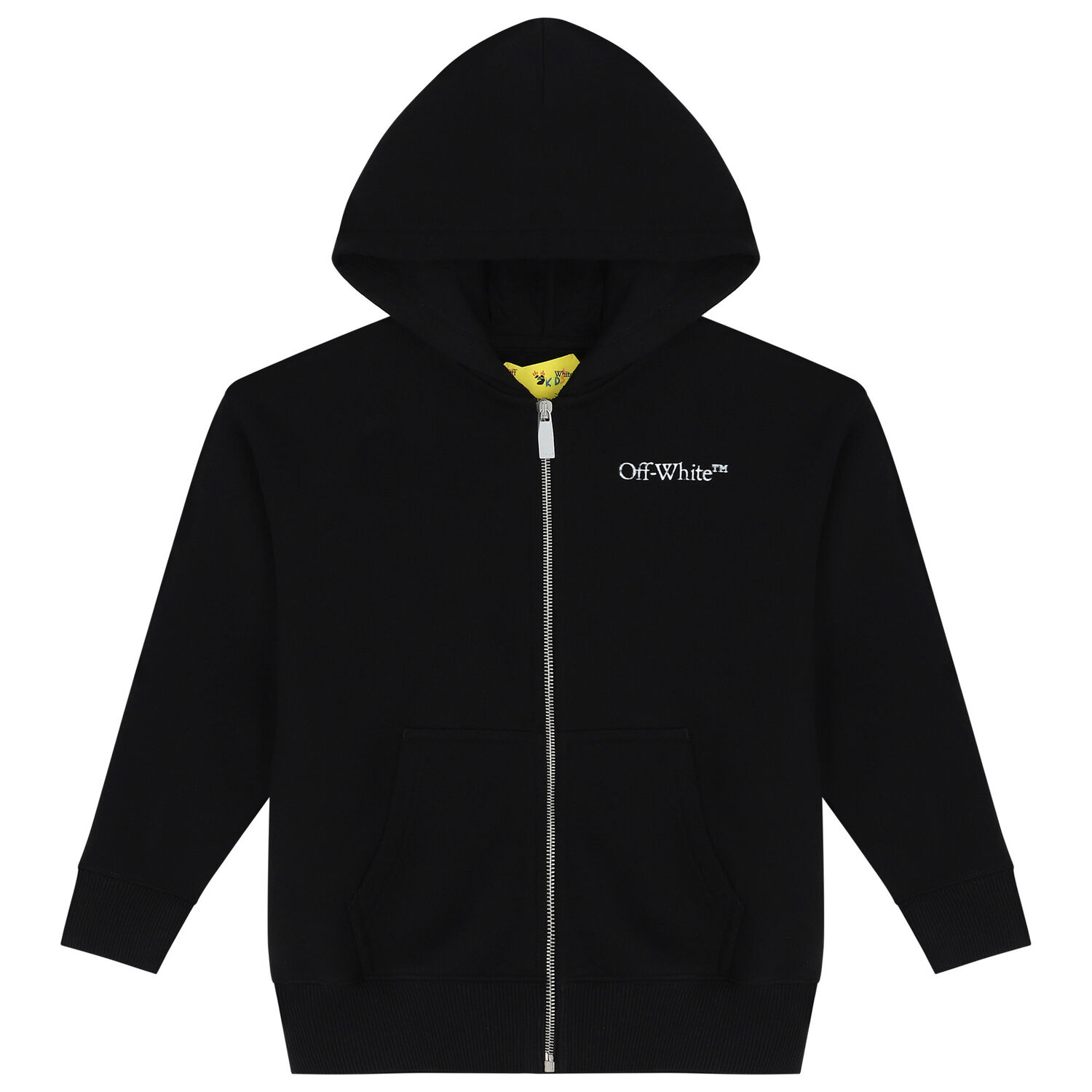 Black Logo Hooded Zip Up Top, 1, hi-res image number null