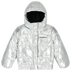 Girls Silver Logo Puffer Jacket, 1, hi-res