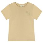 Girls Beige Logo T-Shirt, 2, hi-res